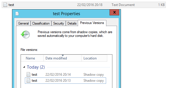 Using Shadow Copies on Windows Server (and Desktop) — screenshot 3